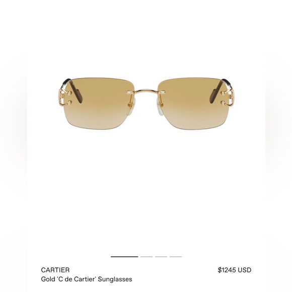 CARTIER
Gold 'C de Cartier' Sunglasses - Picture 1 of 8